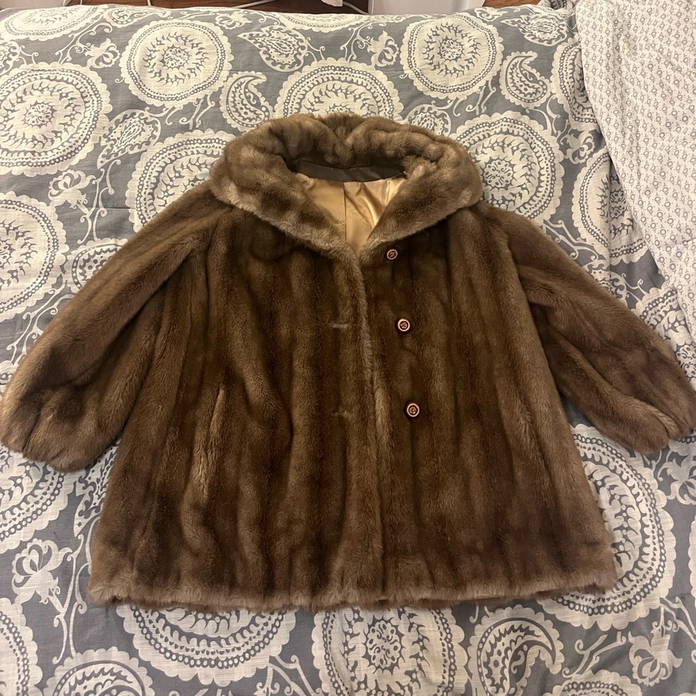 Career Originals Genuine French Faux Fur Mink Jacket